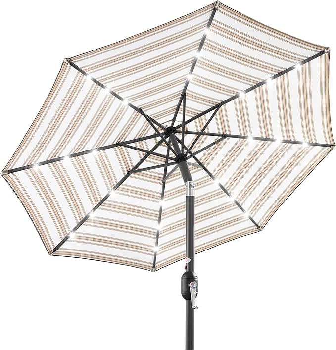 Best Choice Products 10ft Solar Polyester LED Lighted Patio Umbrella w/Tilt by BestChoiceProducts