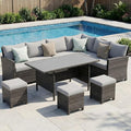 Wisteria Lane 7 Piece Patio Furniture Set, High Curved Back Wicker Patio by WisteriaLane