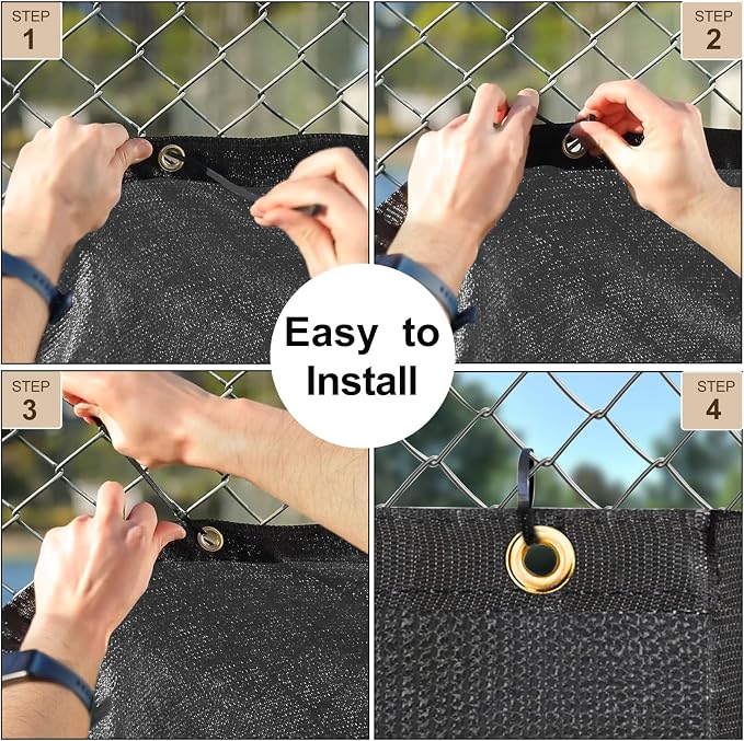 UPGRADE Privacy Fence Screen 3'x25' Dark Grey Outdoor 90% Visibility Blockage - Image 5