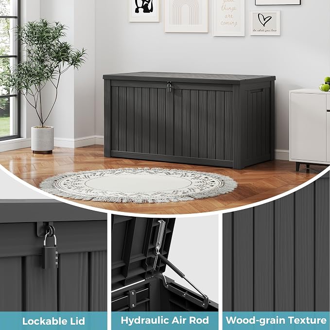 Outdoor Storage Box, Resin Deck Boxes Indoor and outdoor, Waterproof Storage - Image 3