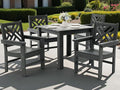 HDPE Outdoor Dining Set, 5-Piece Outdoor Table and Chairs Include 4 Armchair by Unknown