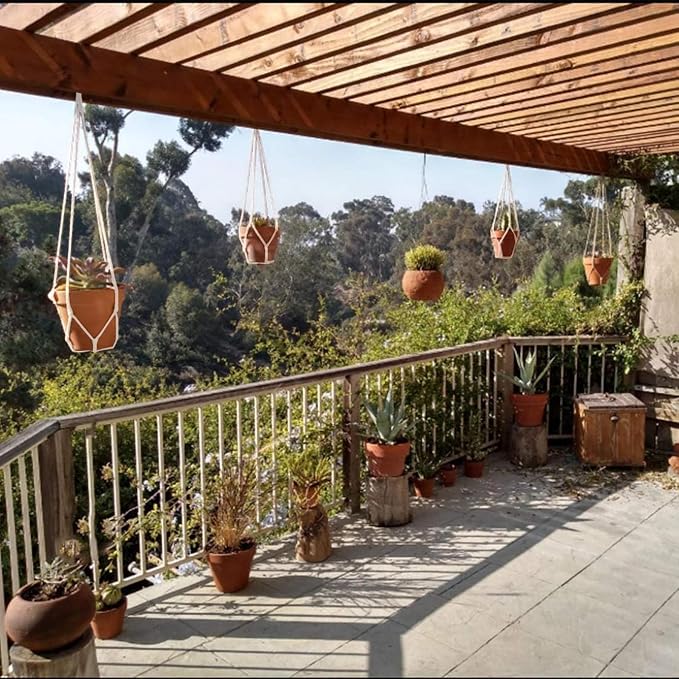 Macrame Plant Hanger 5 Pack Hanging Planters - Image 6