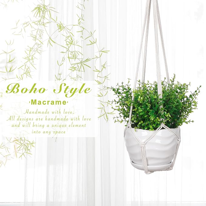 YIBOT 3 Pack Macrame Plant Hanger Indoor Hanging Planter - Image 6