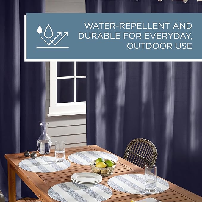 TOWN & COUNTRY BASICS Cabana Solid Heavyweight Indoor Outdoor Curtains - Image 7
