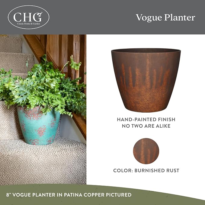 Classic Home and Garden Vogue Planter Pots w/Pottery Quality Finish - Image 2