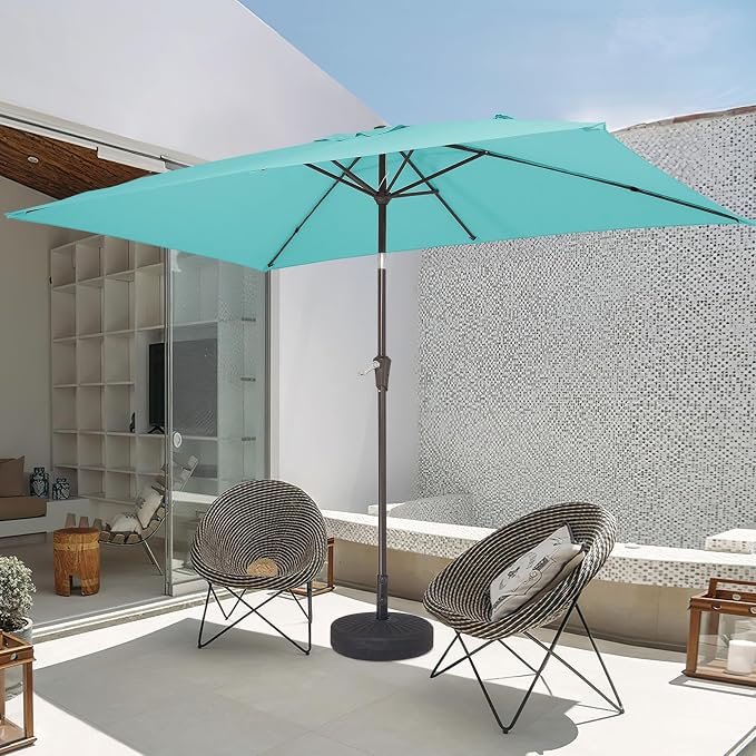 JEAREY 6.5x10 ft Rectangular Patio Umbrellas Rectangle Outdoor Umbrella - Image 8