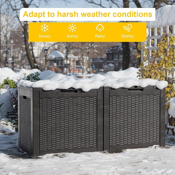 31 Gallon Outdoor Deck Box, Lockable Waterproof Outdoor Storage Boxes - Image 3