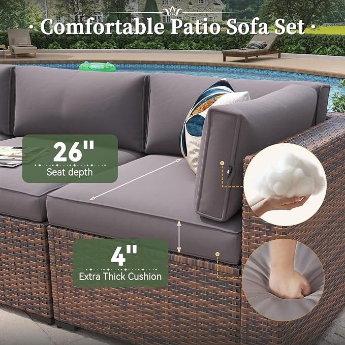 Aoxun 11 Piece Patio Furniture Set - Image 3