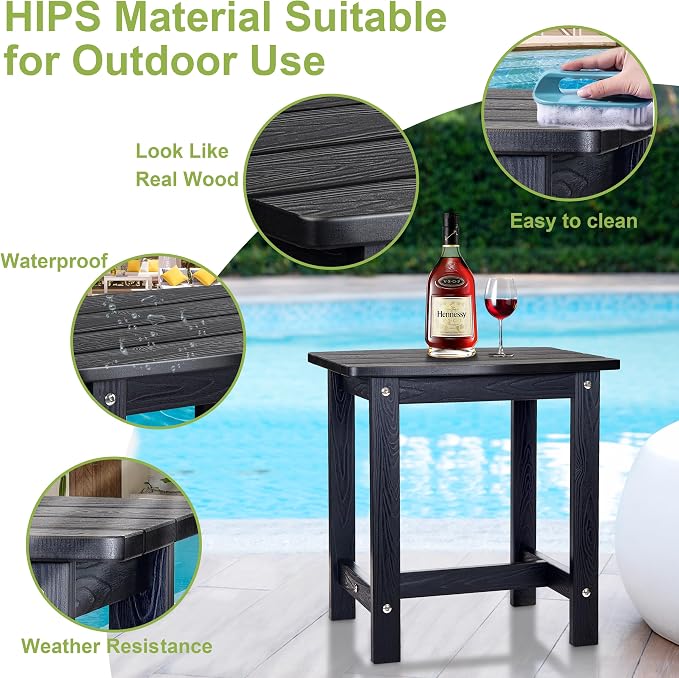 Y&M Outdoor Side Table, HIPS Adirondack Small Single Table, Waterproof Square - Image 5