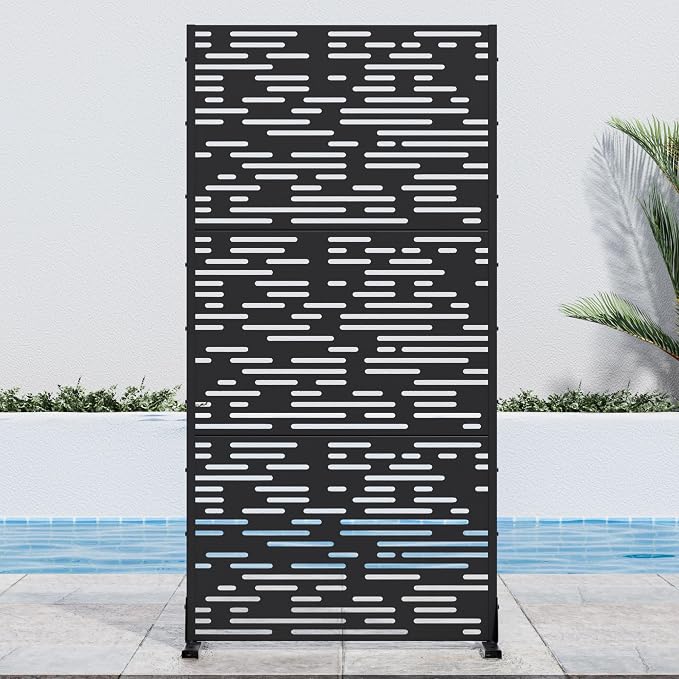 Casaphoria 72" H x 35" W Metal Outdoor Privacy Screen, Freestanding Decorative by Casaphoria