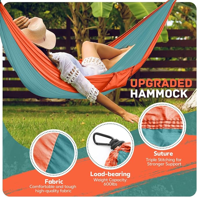 Camping Hammock Lightweight, Portable Hammocks Parachute Hammock - Image 3