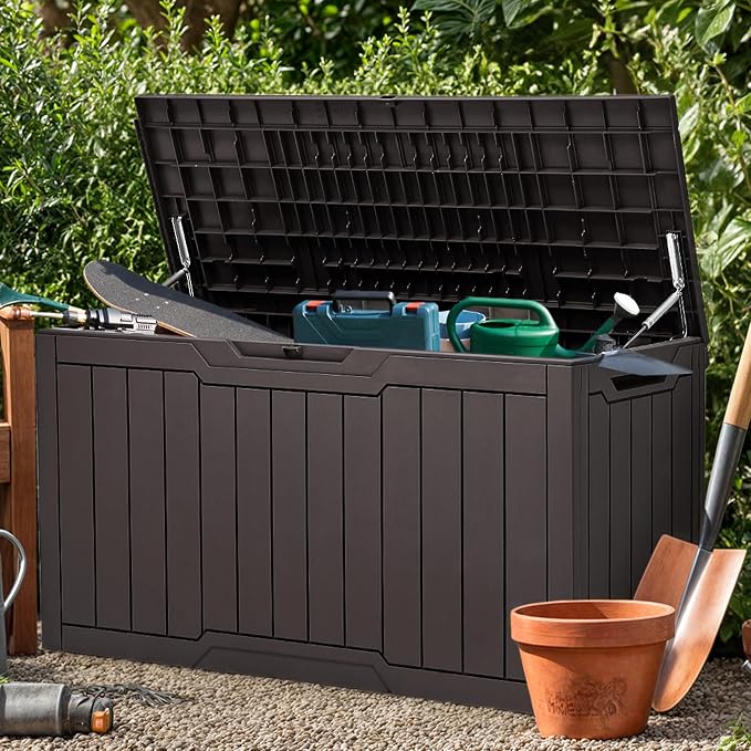 YITAHOME 100 Gallon Resin Deck Box, Weather Resistant Outdoor Storage Box - Image 2