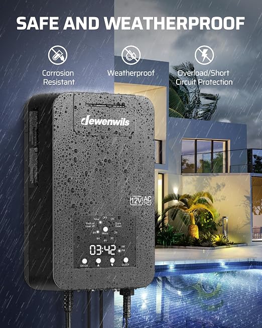 DEWENWILS 300W Low Voltage Landscape Transformer, 120V AC to 12V/14V AC Low - Image 5