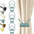 Hion Magnetic Curtain Tiebacks Gray Blue 6 Pack, Curtain Tiebacks Buckles by Hion