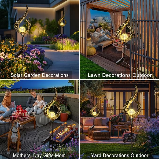 Outdoor Garden Gifts Solar Lights Stake Waterproof, Mothers Day Gifts Mom - Image 3