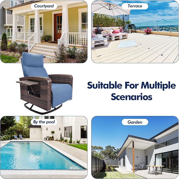 Outdoor Recliner Chair, Wicker Patio Recliners - Image 8