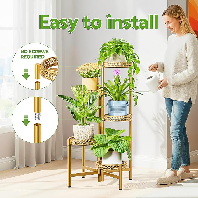 Tall Plant Stand Indoor Outdoor, Corner Metal Flower Pot Stands - Image 6