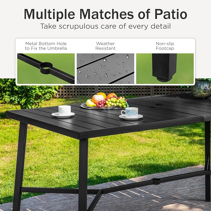 PHI VILLA Outdoor Patio Bar Dining Table - Image 5