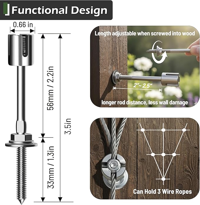 Wire Trellis for Climbing Plants Outdoor, 20-Set Wall Trellis Kit, T316 - Image 5