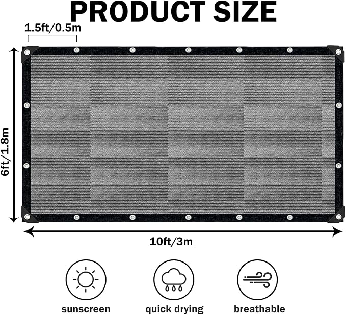 Grey Sun Shade Cloth, Pergola Shade Cover - Image 2