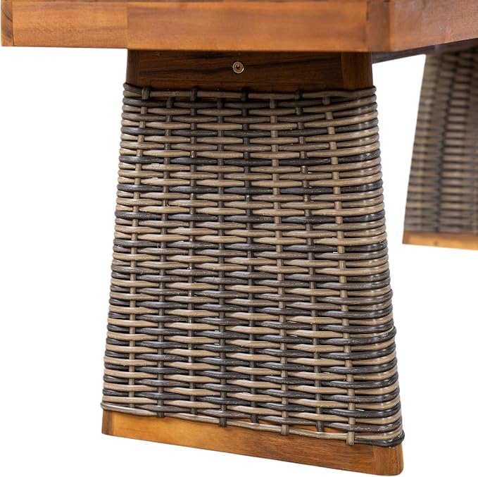 Christopher Knight Home Pasco Acacia Wood Outdoor Dining Table Set - Image 15