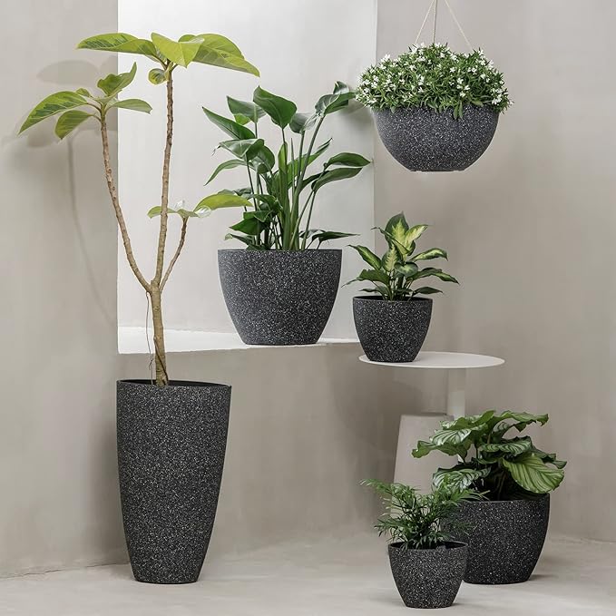 LA JOLIE MUSE Flower Pots Outdoor Garden Planters, Indoor Plant Pots - Image 4