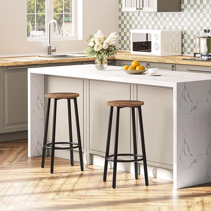 HOOBRO Bar Stools, Kitchen Round Height Stools - Image 5