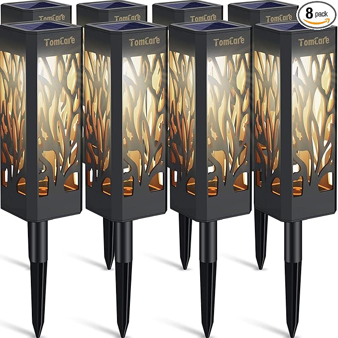 TomCare Solar Lights Outdoor Upgraded Bright Solar Pathway Lights Bigger Size by TomCare
