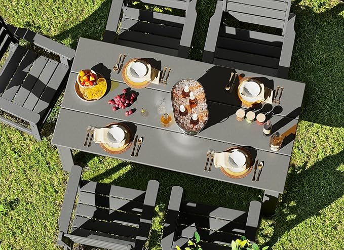 GREENVINES Outdoor Dining Table | 67’’ | HDPE | Rectangle Tables - Image 5