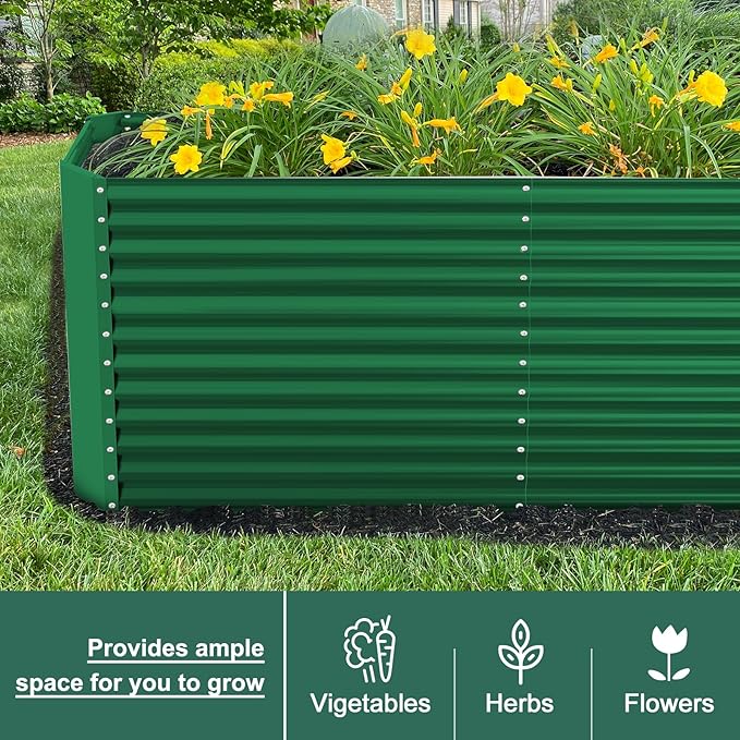 Land Guard 6x3x3ft Rectangular Galvanized Raised Garden Beds, Large-Capacity - Image 6