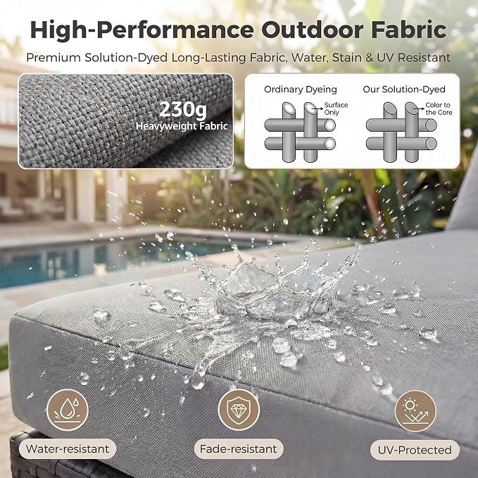NICESOUL 29.3'' High Back Outdoor Patio Furniture Set - Image 9