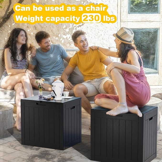 30 Gallon Waterproof Outdoor Storage Box, Resin Deck Box, Lockable Outside - Image 5
