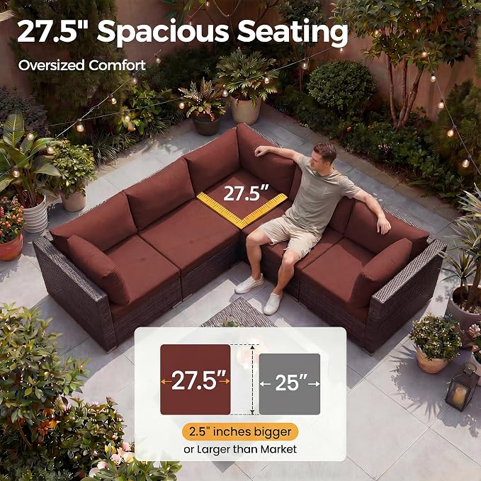 NICESOUL 7 Piece Outdoor Sofa Sectional - Image 6