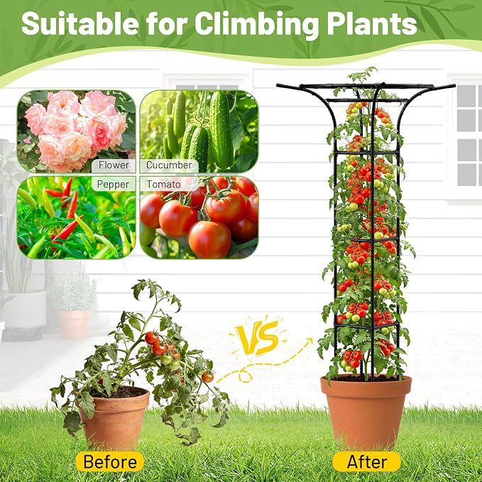 Garden Trellis for Climbing Plants Outdoor, 65 Inch Mushroom Top Trellis for - Image 5