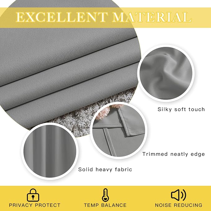 NICETOWN Extra Wide Sliding Door Curtains, Thermal Insulated Blackout Patio - Image 6
