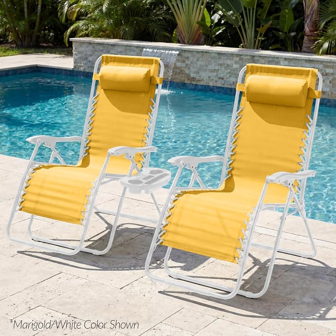 Best Choice Products Set of 2 Extra Wide Adjustable Steel Mesh Zero Gravity - Image 2
