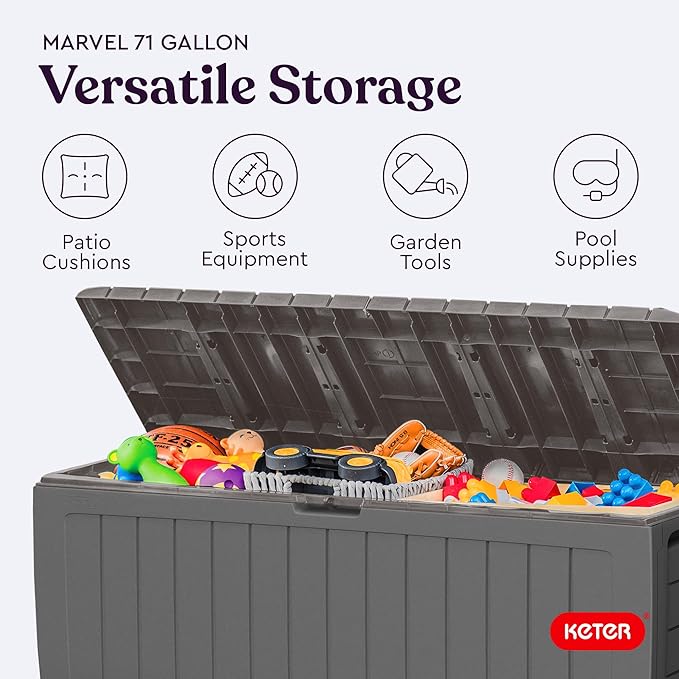 Keter Marvel Plus 71 Gallon Resin Outdoor Storage Box - Image 5
