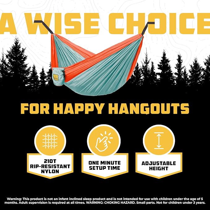 Wise Owl Outfitters Camping Hammock – 500lbs Portable Hammock - Image 5