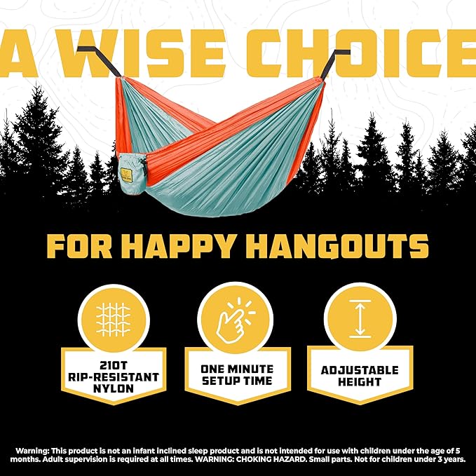Wise Owl Outfitters Camping Hammock – 500lbs Portable Hammock - Image 3