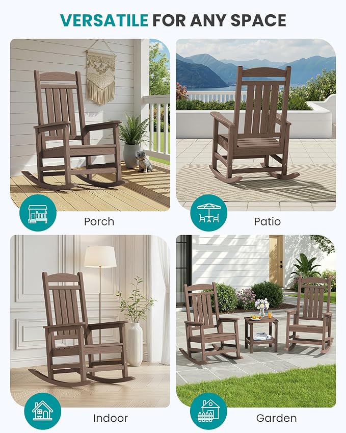 SERWALL HDPE Outdoor Rocking Chair - Image 9