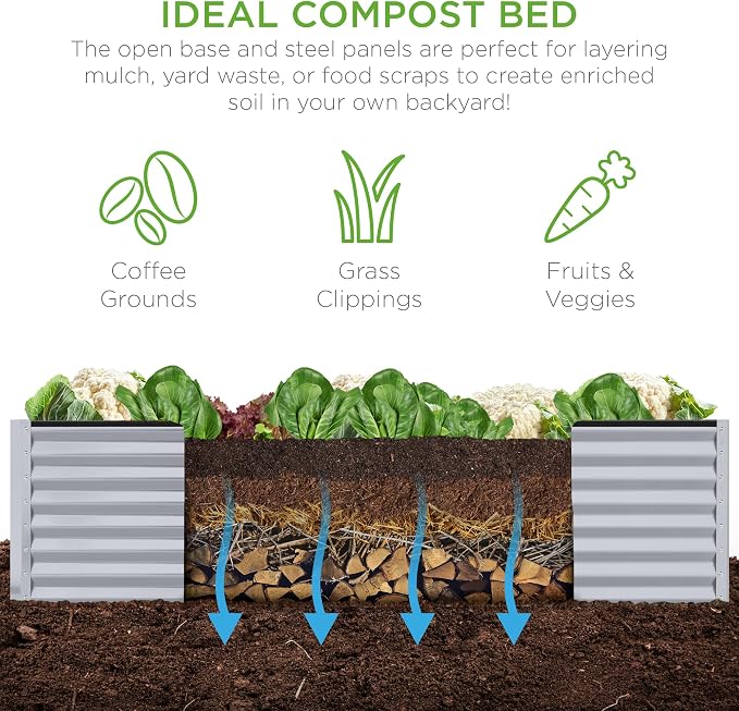 Best Choice Products 8x4x2ft Outdoor Metal Raised Garden Bed, Deep Root Planter - Image 5
