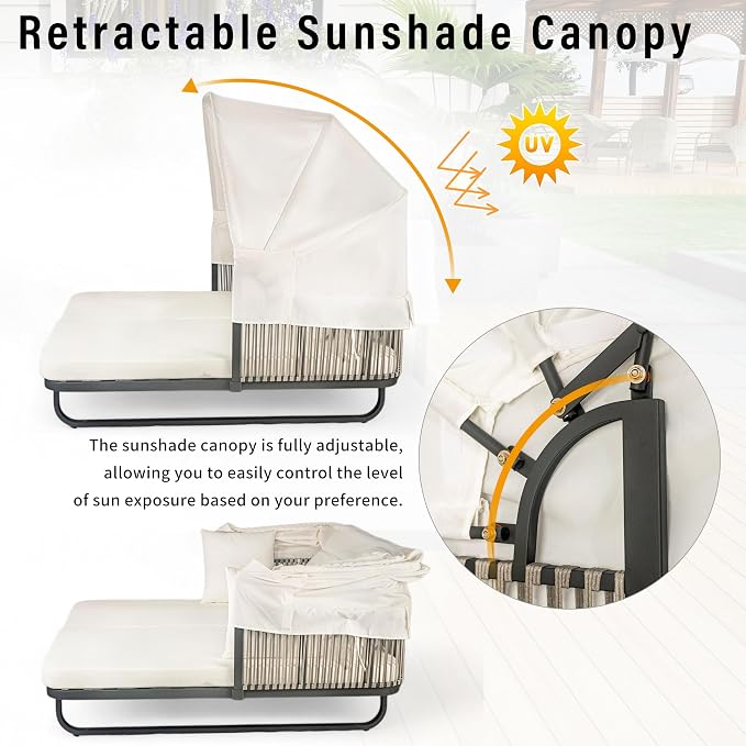 Harper & Bright Designs Outdoor Daybed, Patio Daybed - Image 7