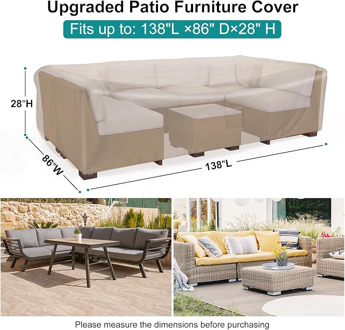Patio Furniture Set Cover Waterproof, Heavy Duty Furniture Covers - Image 2