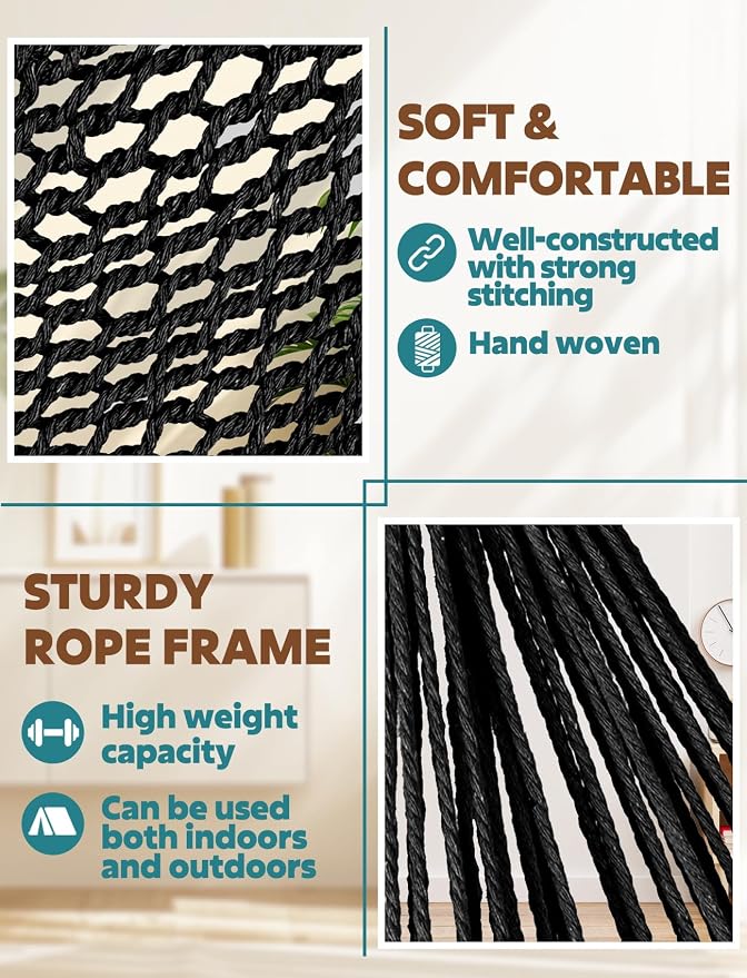 Chihee Hammock Chair Super Large Soft-Spun Cotton Rope Weaving Hanging Chair - Image 3