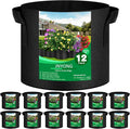 12-Pack 10 Gallon Thickened Non-Woven Grow Bags, Aeration Fabric Pots by JNYONG