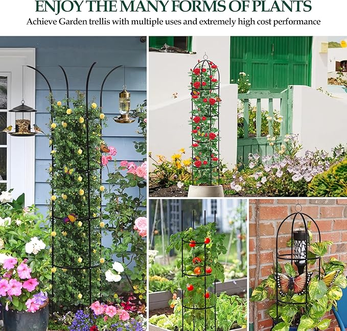 100% Metal Garden Obelisk Trellis - Image 5