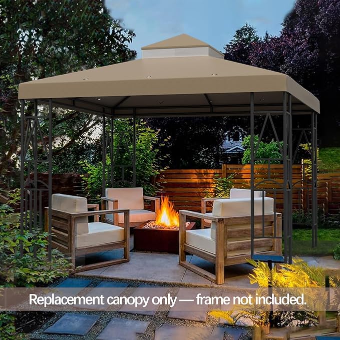 119''x119'' Canopy Replacement Top Double Tiered Gazebo Cover - Image 6