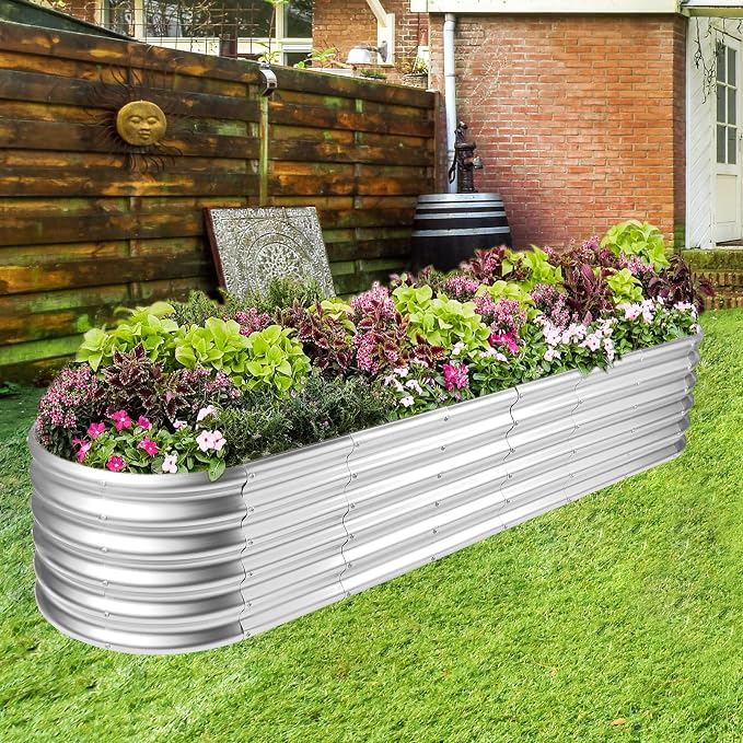 Land Guard 8×2×1.5ft Galvanized Raised Garden Bed Kit, Raised Garden Boxes - Image 5