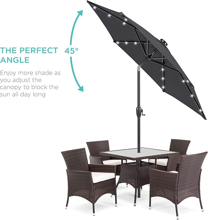 Best Choice Products 7.5ft Outdoor Solar Market Table Patio Umbrella - Image 2