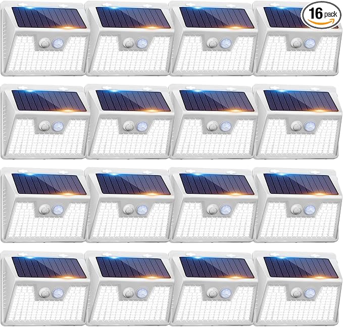 Peasur 16Pack Solar Motion Sensor Lights Outdoor Waterproof, 140LED 3 Modes by Peasur